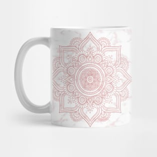 Rose gold mandala, pink marble Mug